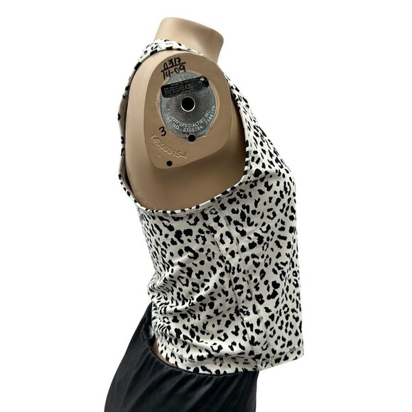 Athleta Shanti Crop Leopard Print Tank Top Stretch Sleeveless Scoopneck Women M - Picture 7 of 12